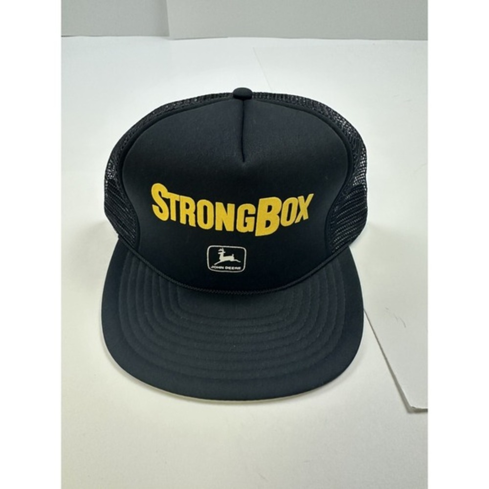 STRONGBOX JOHN DEERE TRUCKER STYLE ADJUSTABLE SNAPBACK‎ BALL CAP HAT EUC